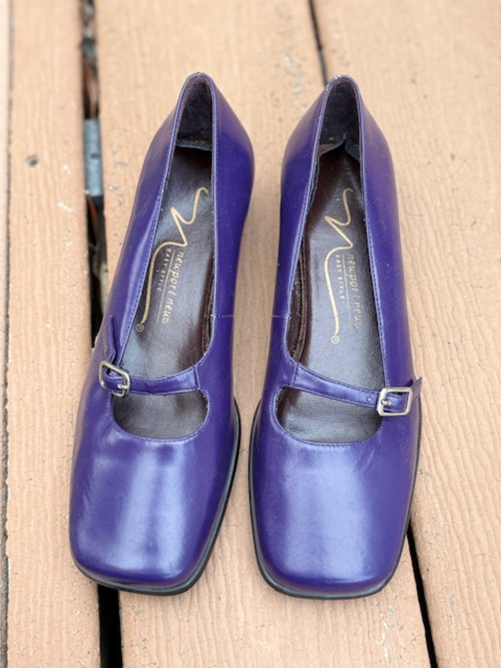NWOT Purple/Grape Y2K Leather Mary Janes never worn, women’s U.S. size 6.5 - Picture 2 of 11